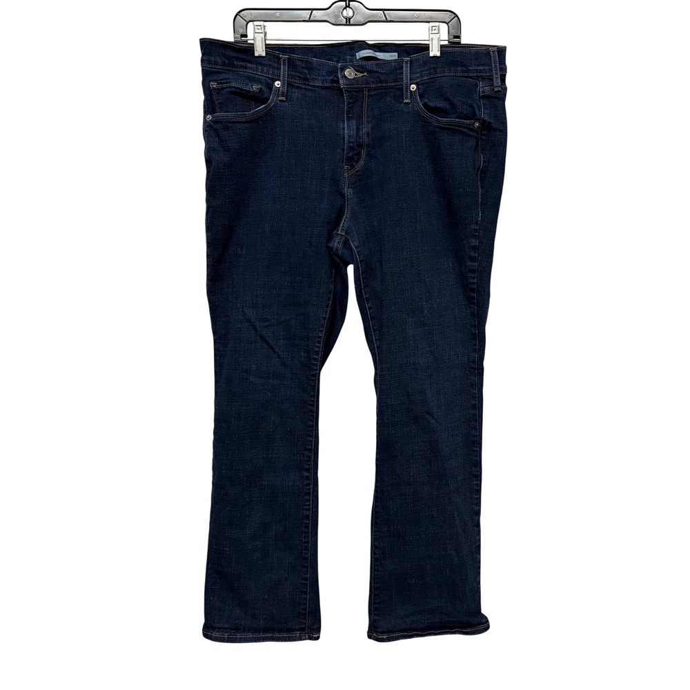 Levis‎ Classic Bootcut Jeans Womens 16W Dark Wash Stretch Denim Blue Mid Rise